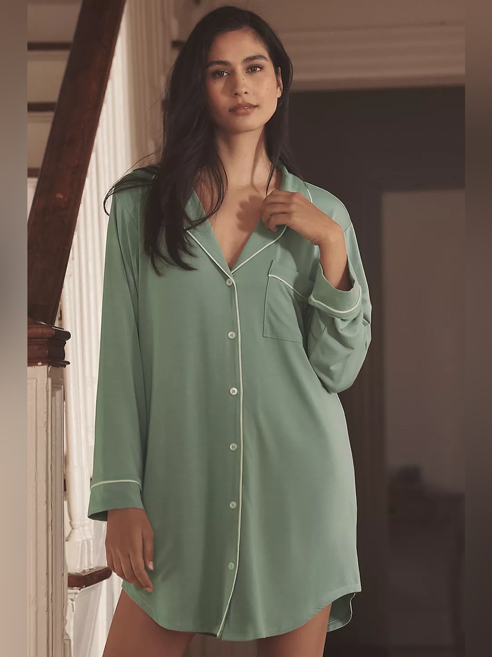 Eberjey Anthropologie TENCEL Modal Sleepshirt NightGown Quiet Luxury Minimalist